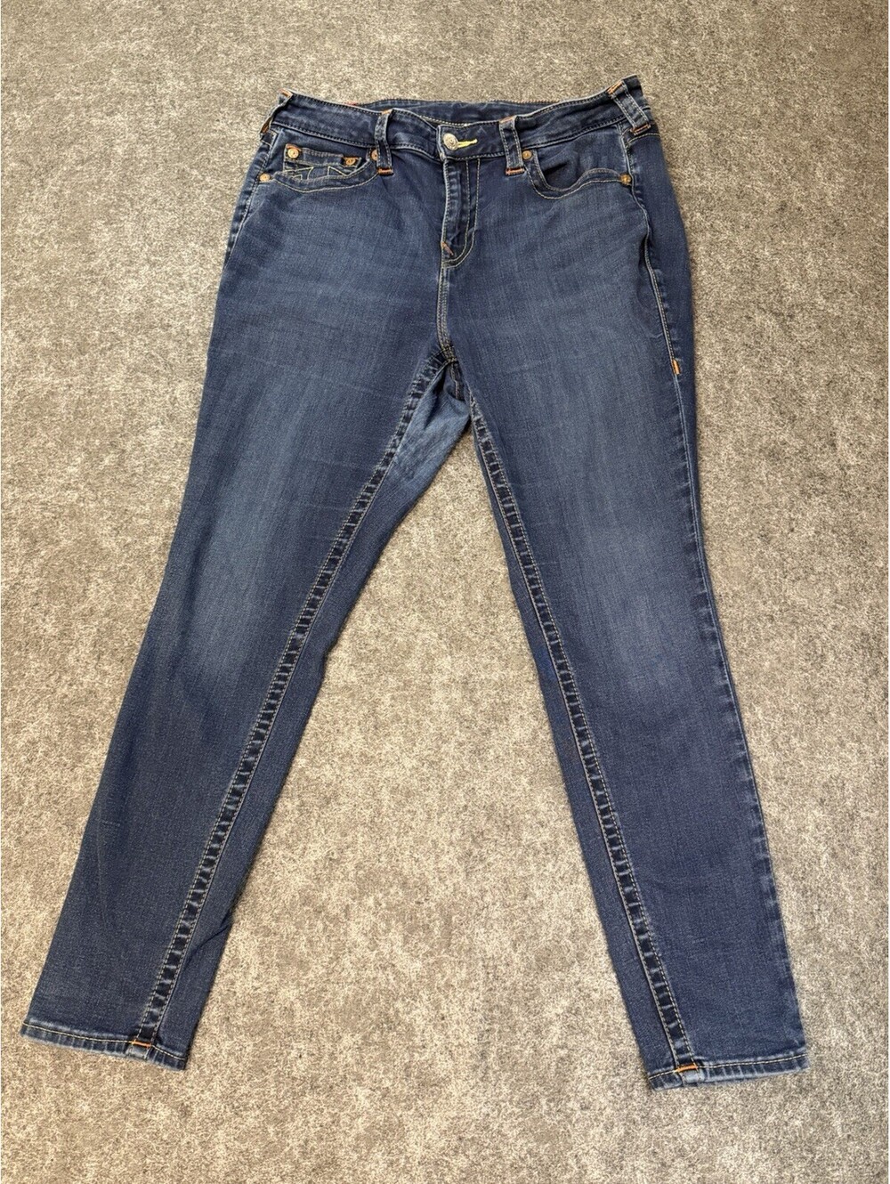 True Religion Jennie Curvy Jeans Womens 36 Mid Rise Skinny Blue Stretch Denim